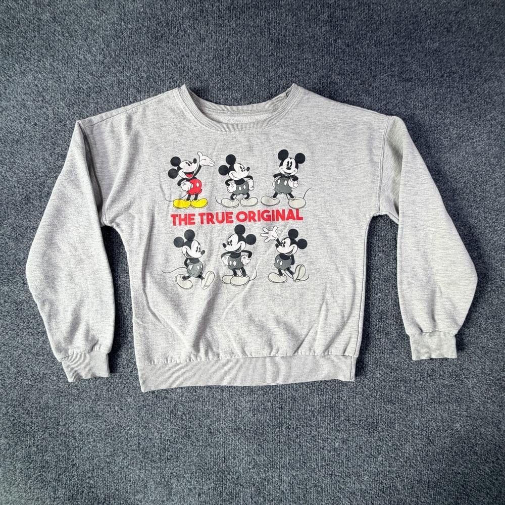 Disney Mickey Mouse The True Original Sweatshirt Womens XS Heather Gray Graphic